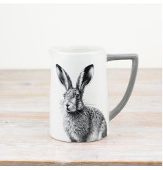 Handsome glazed jug adorned with a whimsical hare design - perfect for any collection!