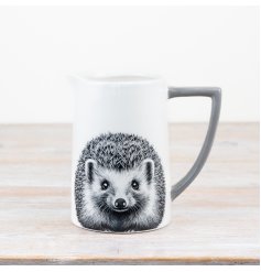 Create a timeless addition to your home decor with this charming hedgehog-patterned jug or vase. 