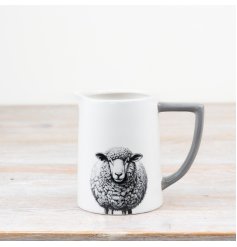 Edgy and chic milk jug featuring a sheep motif, perfect for any kitchen. 