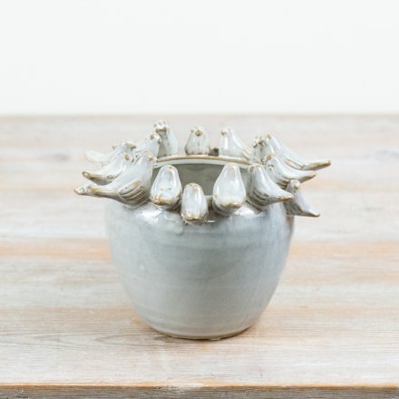 charming bird design planter 