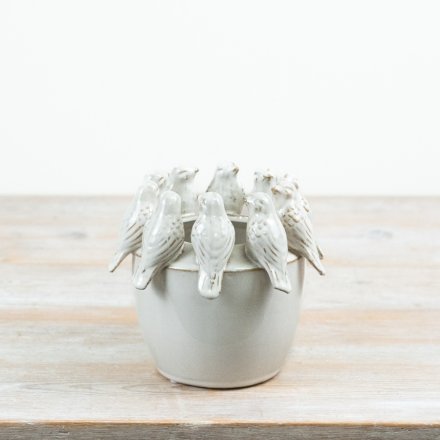 charming birdie design planter 