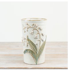 Flower vase with a natural, earthy tone