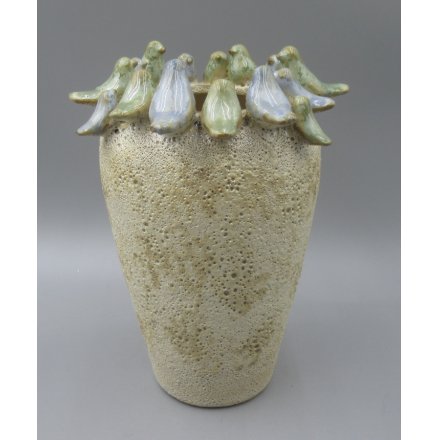 22cm Stone Bird Vase
