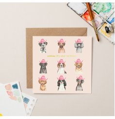 Celebrate in style with our charming Yeehaww Birthday Dogs Greetings Card. 
