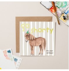 Celebrate every special moment with our charming Go Shorty Horse Greetings Card.
