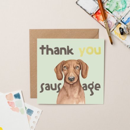 15cm Thank you Sausage Greetings Card