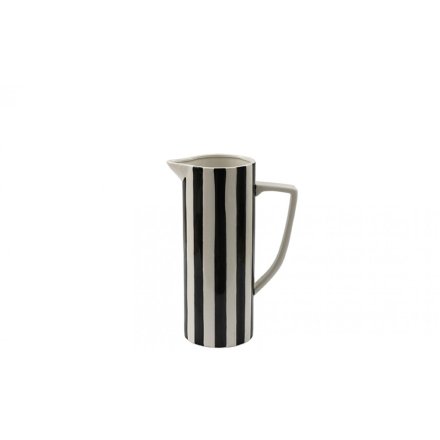17cm Neutral Stripe jug Vase