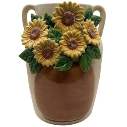 Yellow Sunflower Vase, 26cm