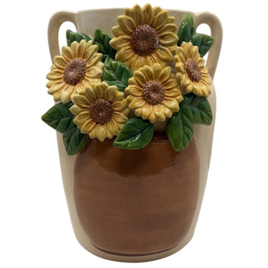 Sunflower Vase w/ Double Handles, 26cm