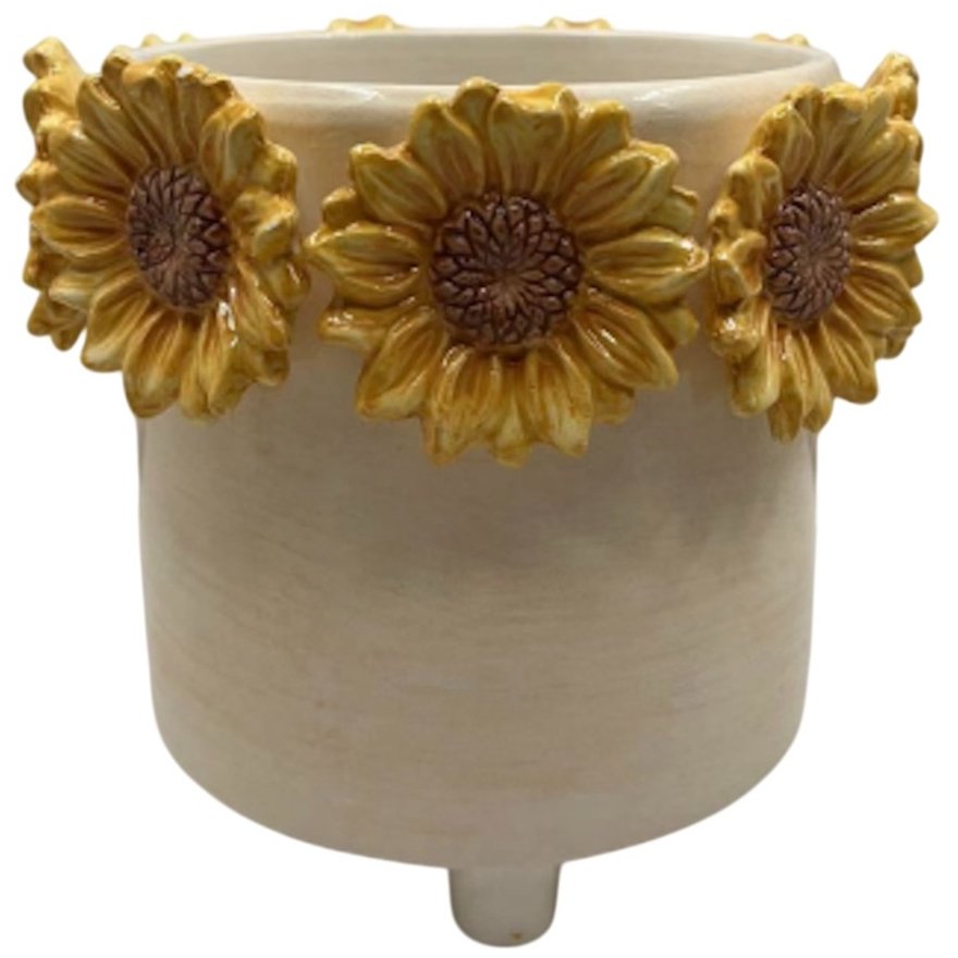 Planter in 3D Sunflower, 12.8cm