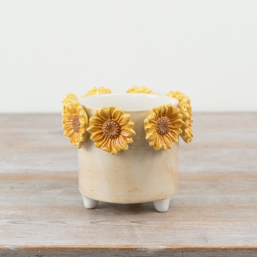 Planter in 3D Sunflower, 12.8cm