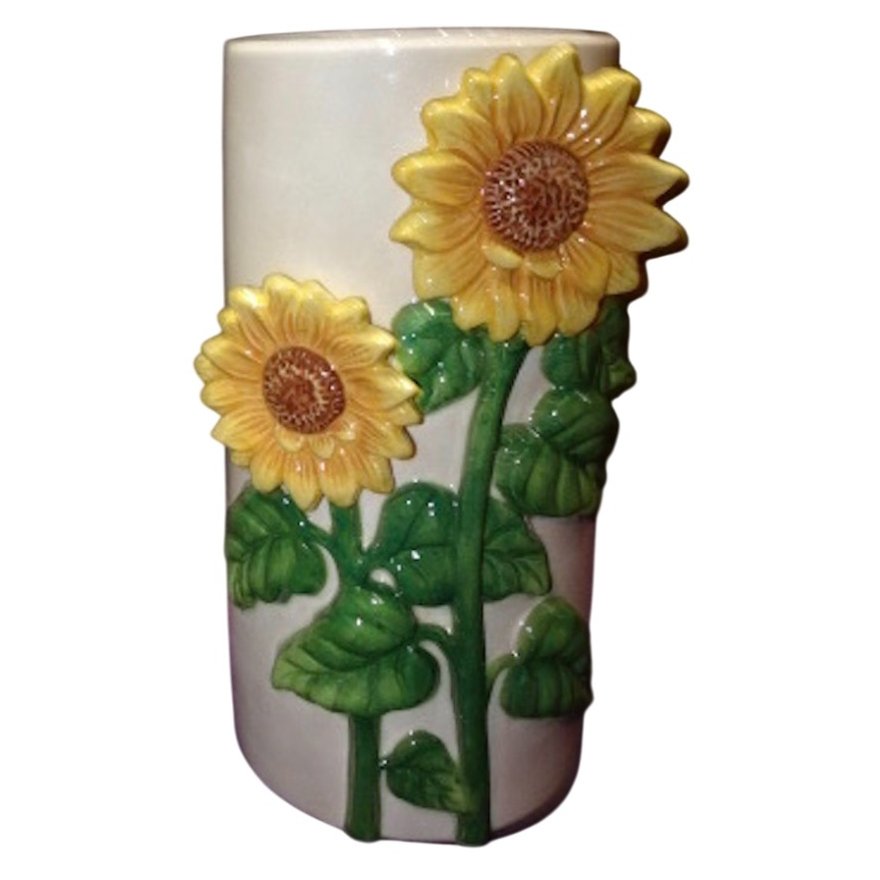 Ceramic 3D Sunflower Vase, 26cm 