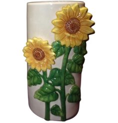 Add a pop of floral elegance to your home with our Sunflower Ceramic Vase 