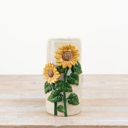 Infuse floral charm into your space with our Sunflower Ceramic Vase. 