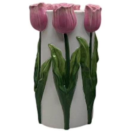 Pink 3D Tulip Vase, 23.5cm 