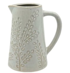 Enhance your home decor with our exquisite Embossed Leaf Design Jug 