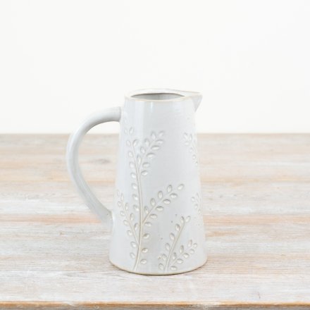 Enhance your home decor with our exquisite Embossed Leaf Design Jug 