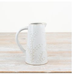 Enhance your home decor with our exquisite Embossed Leaf Design Jug 