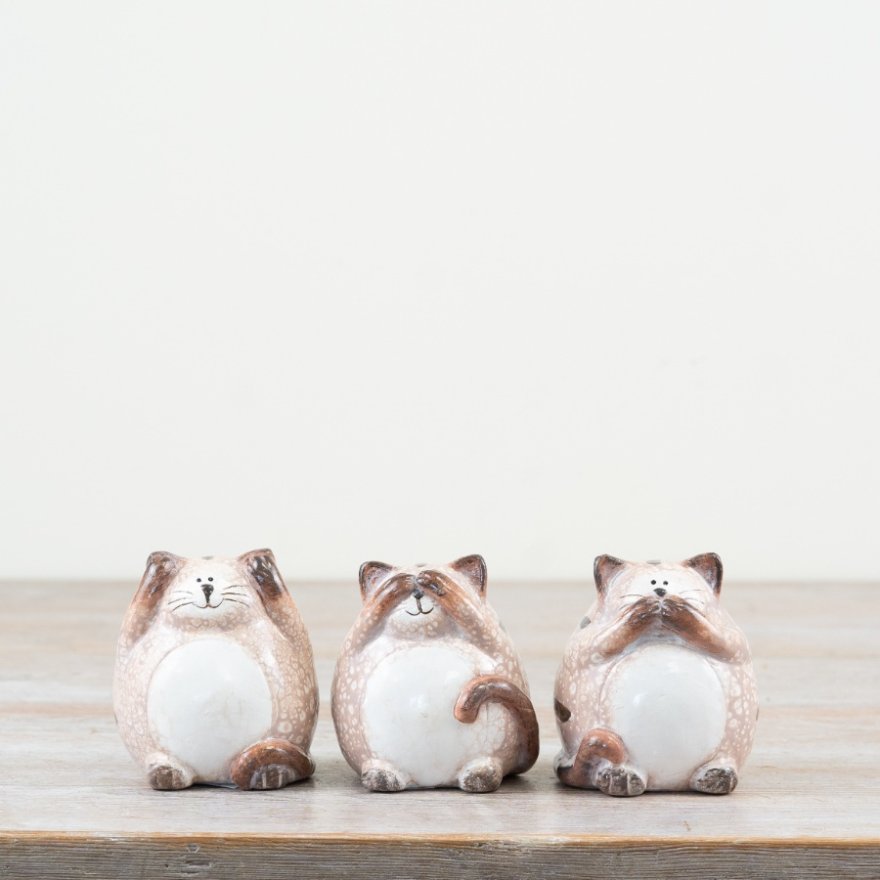Wise Cat Ornaments - 3A, 8cm