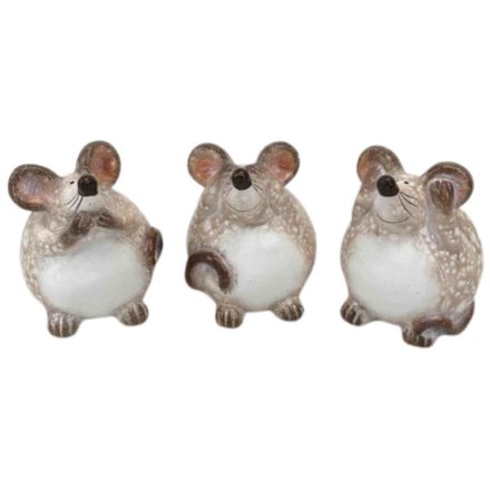 Set of 3 Wise Mice,  8.5cm - 3A