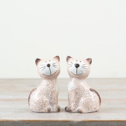 Sitting Cats Figurine - 2A, 13.5cm