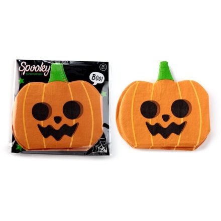 33cm Pumpkin Party Napkins, PK 12 