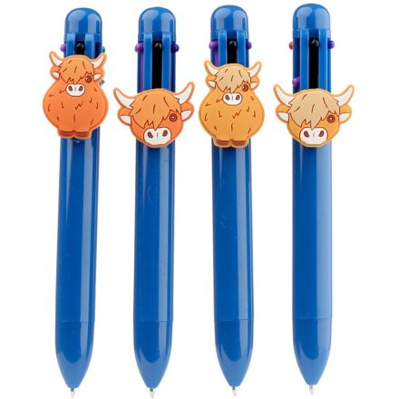 Enhance your writing with our Highland Coo Multi Colour Pen - perfect for adding a touch of charm and creativity!