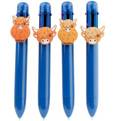 Enhance your writing with our Highland Coo Multi Colour Pen - perfect for adding a touch of charm and creativity!