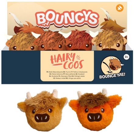 Plush Bouncy Ball Hairy Coos Highland Coo High Bounce 