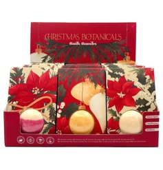 Indulge in pure relaxation with our festive Christmas Botanicals Bath Bomb 