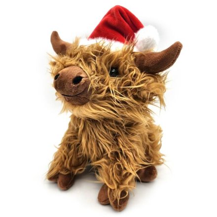 Highland Coo Plush Christmas Doorstop
