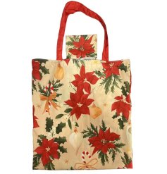 Eco-friendly holiday shopping made easy with our floral Christmas Foldable Rpet Shopping Bag. Go green this season!