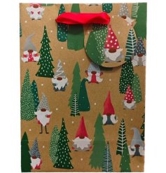 Spread holiday cheer with this festive Gold Gonk Christmas gift bag. 