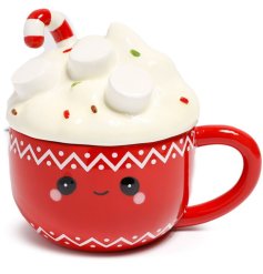 Wrap yourself in warmth while savoring tasty cocoa in our charming Foodiemals Ceramic Mug with lid.