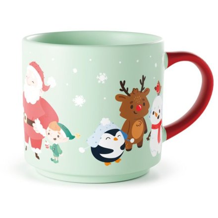 Large Porcelain Mug with Jingle Design