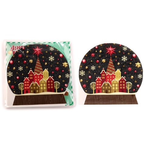 Enhance your holiday table with our Snow Globe Napkins, bringing a touch of magic to your festive setting. 