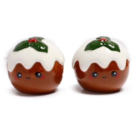 Foodiemals Salt & Pepper Set - Christmas Pudding 