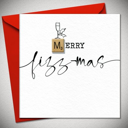 15cm Merry Fizmass Greetings Card