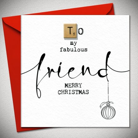 Fabulous Friend Merry Christmas Card, 15cm 