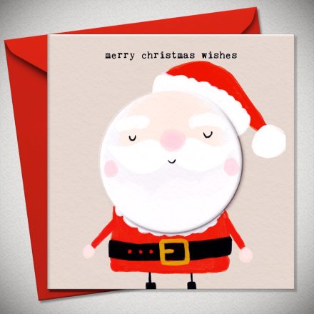 Merry Christmas Wishes Greetings Card, 15cm 