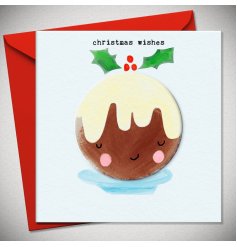 Spread holiday cheer with our Christmas Wishes Pudding Greeting Card!