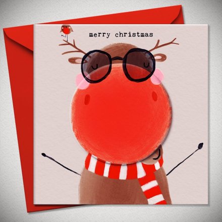 15cm Merry Christmoose Greetings Card 