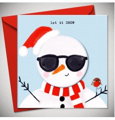 Spread holiday cheer with our Let It Snow Xmas card - a winter-cool way to send warm wishes!