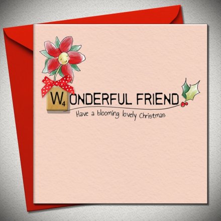 15cm Wounderful Friend Happy Christmas Card
