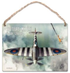 Take your love for history and aviation to new heights with our iconic D-day Spitfire Metal Dangler Sign. 