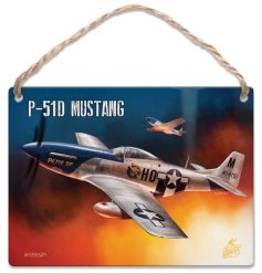 Ready for takeoff with the Mustang Plane Metal Dangler Sign 