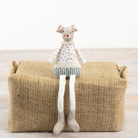 Adorable fabric mouse adds charm to any space. Perfect for sitting on shelves or desks.