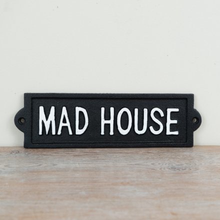 21.8cm Mad House Cast Iron Wall Sign