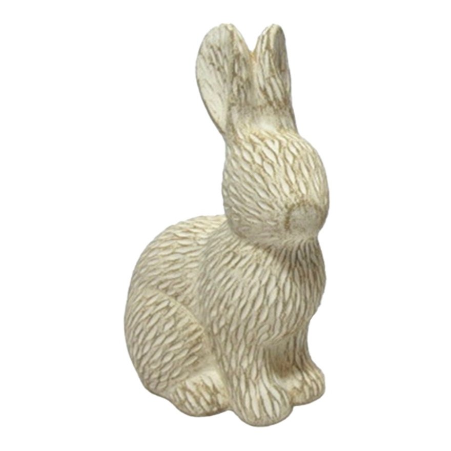 15.5cm Textured Sitting Rabbit Decorative Figurine