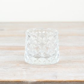 .Add a touch of elegance to your space with our Patterned Glass Candle Holder